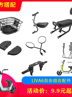 绿源电动车LIVA6/后座/后搁脚/宝宝椅/车篮/脚踏皮/坐桶包/置物箱