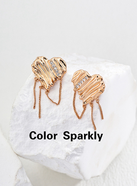 Color Sparkly小众设计感流苏耳环女金属高级感轻奢方圆脸耳环