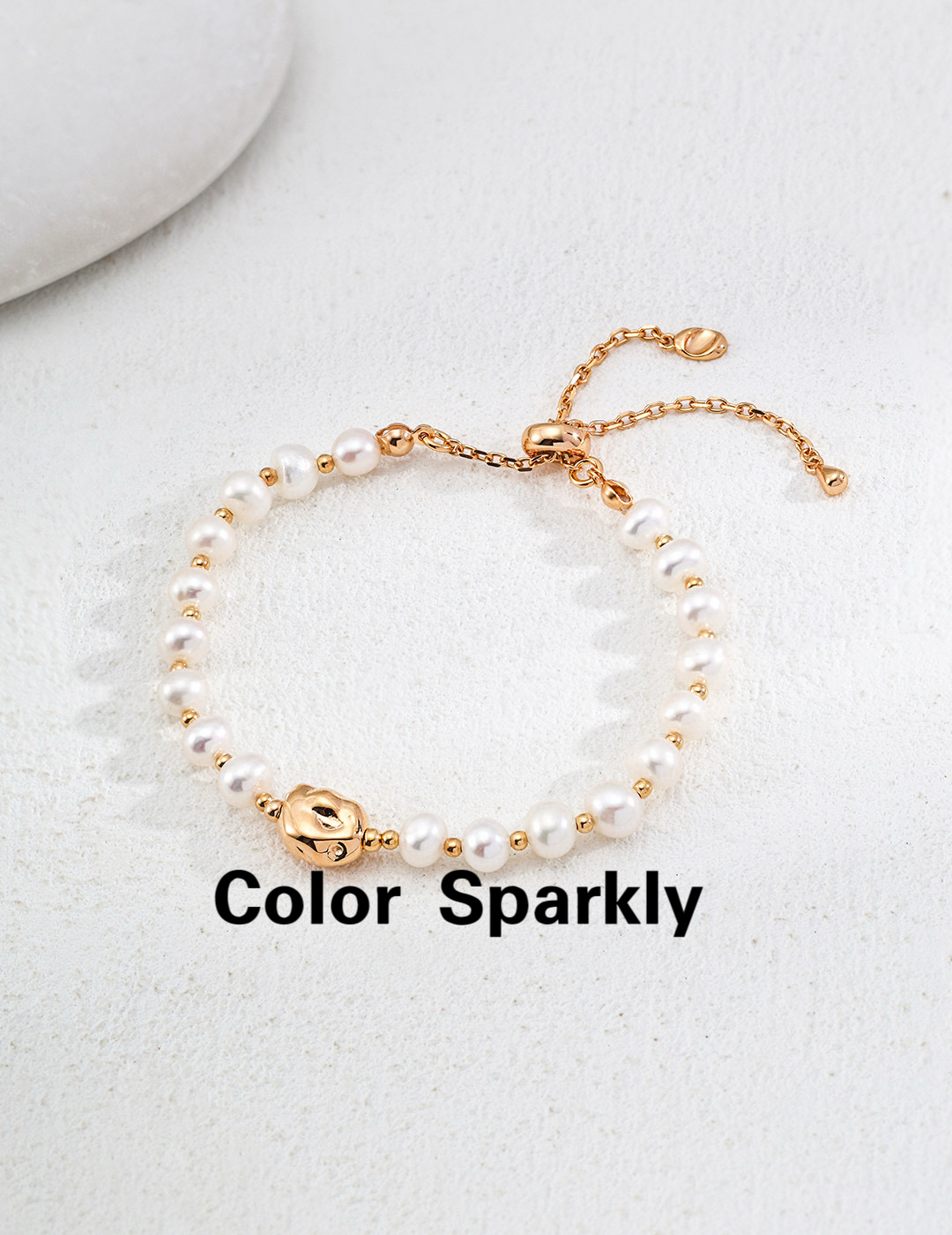 Color Sparkly小众轻奢设计S925银简约天然珍珠手链时尚百搭