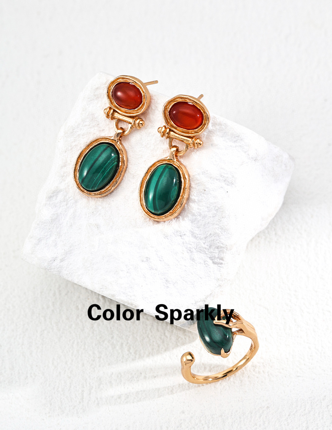 S925纯银红色耳环轻奢高级感耳饰