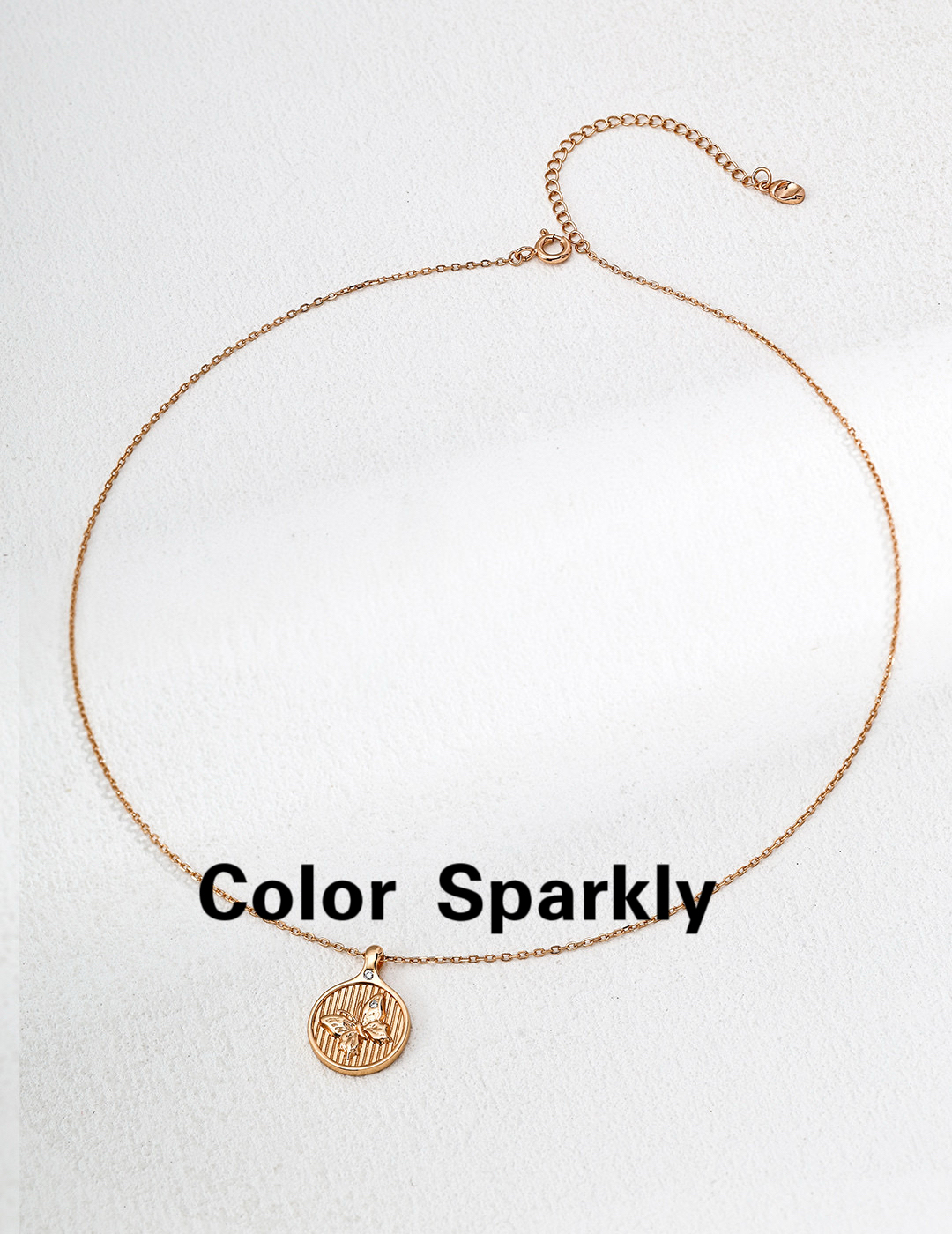 彩色蝴蝶锆石项链女轻奢高级感