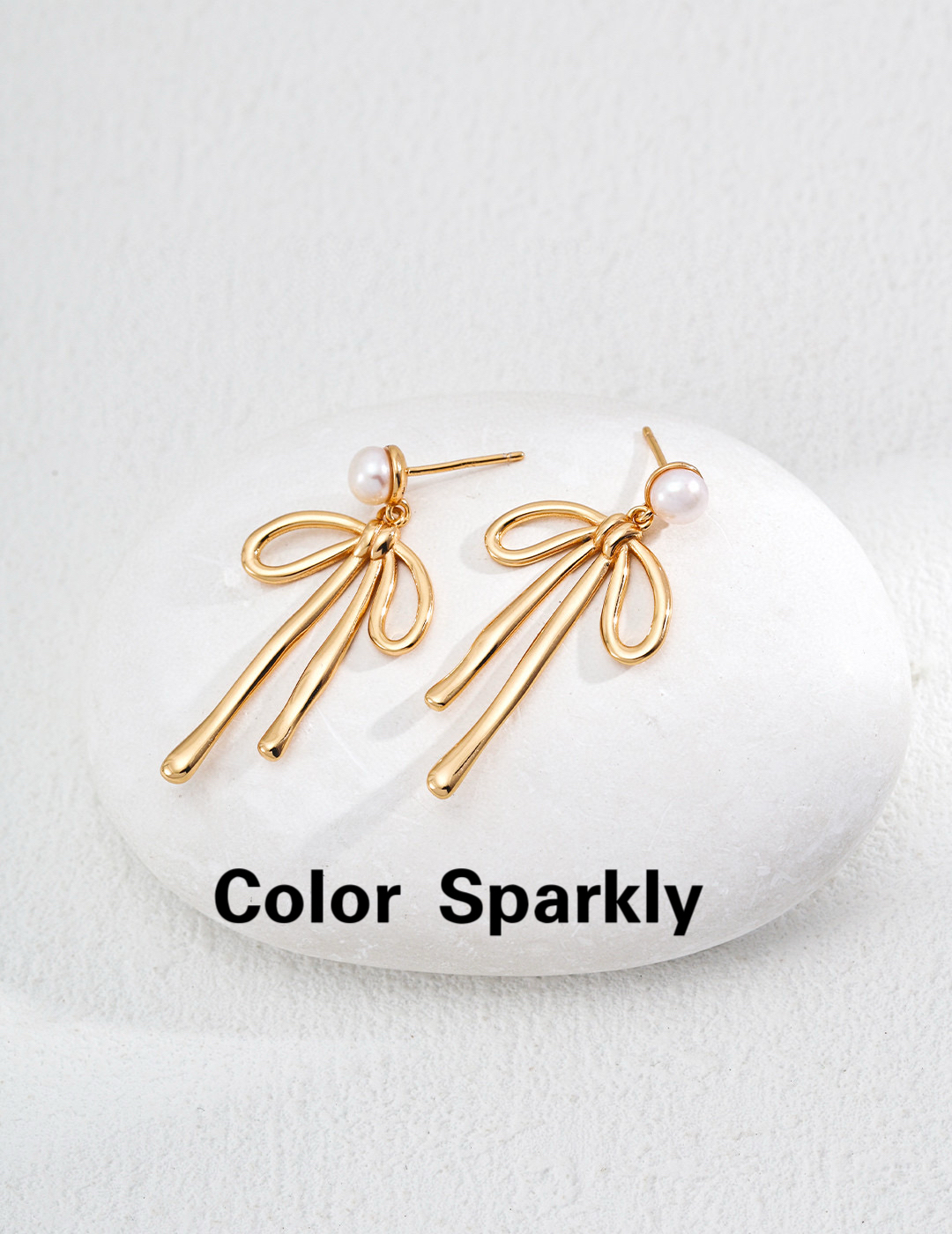 天然珍珠蝴蝶结耳环女