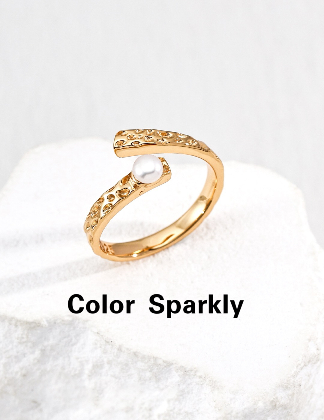 s925银镀金戒指女轻奢高级感