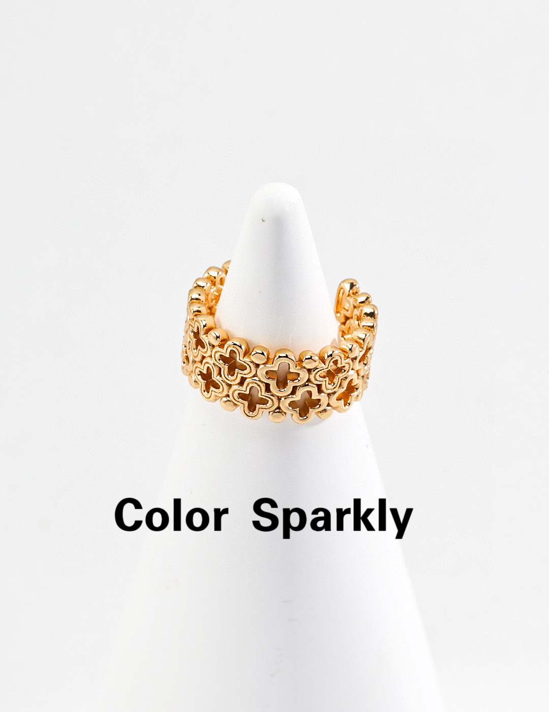 小众设计925银镀金新中式镂空戒指女轻奢高级感简约开口可调节