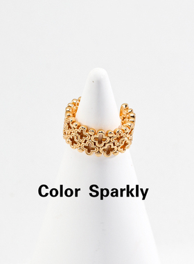 小众设计925银镀金新中式镂空戒指女轻奢高级感简约开口可调节