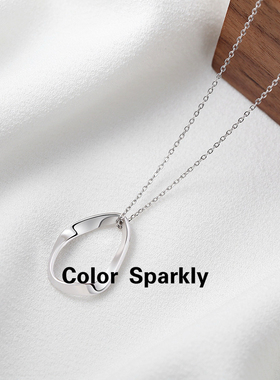 新款莫比乌斯环银镀金项链