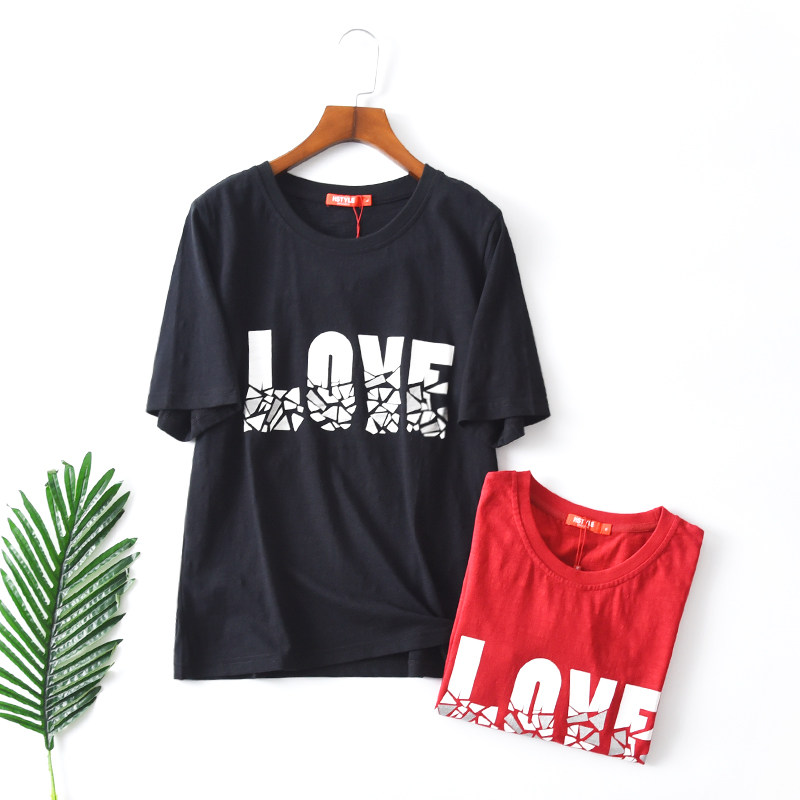 H 女 夏季 t恤 打底衫 纯棉  竹节棉上衣 酒红 黑色 宽松大码|msdalam kategori Butik wanita / wanita, baju-T - dari Buy2taobao.com untuk memberikan perkhidmatan ejen Taobao profesional membeli