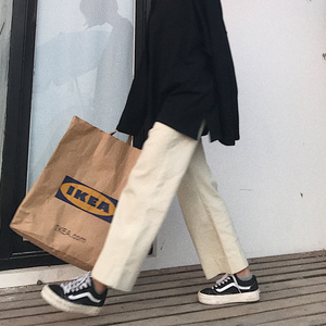 卤卤高腰微喇牛仔裤