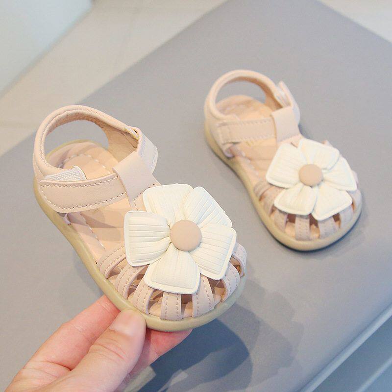 新款女童花朵子女童2宝宝鞋学包头岁童鞋步鞋0夏款软底凉鞋幼-小