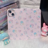 可爱乐园双子星折叠翻盖手机壳苹果17161513PROMAX三星小米华为OV