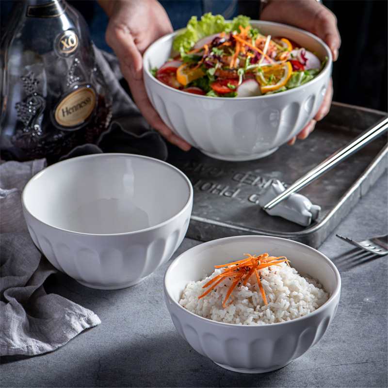 韩国碗饭韩式大号家用白色商用