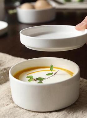 陶瓷碗家用2025新款带盖蒸碗高颜值蒸鸡蛋羹专用高级感釉下彩深碗