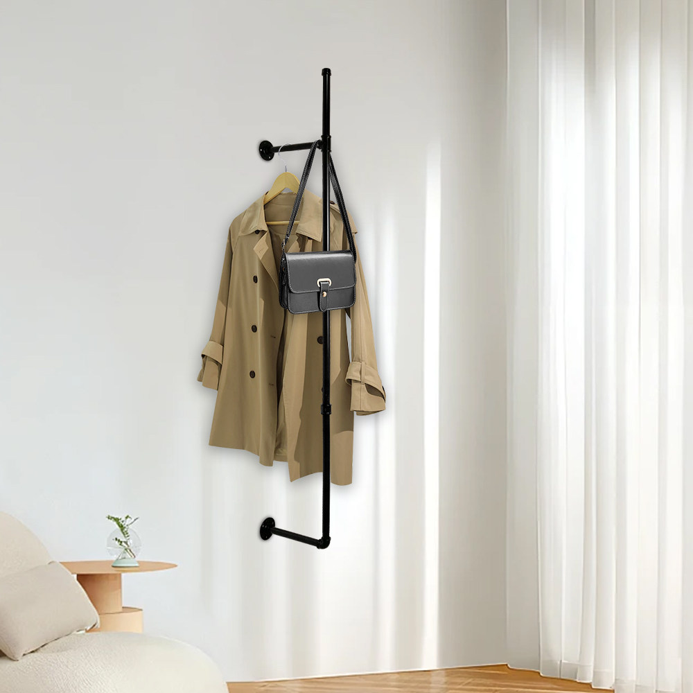 上墙陈列货架美式工业风家用壁挂衣架简约百搭女装男装服装展示架