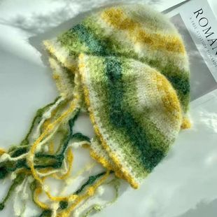 diy手工水母护耳帽钩针十刻雪宝毛线材料包立体猫耳朵礼物解闷