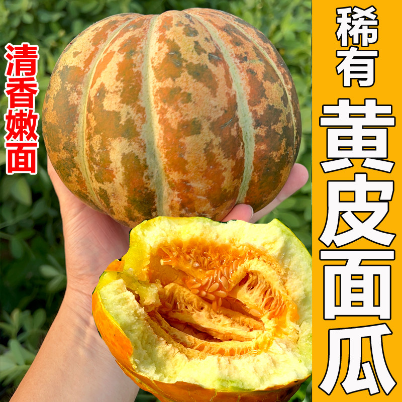 黄皮面瓜种子老品种花皮面瓜种籽露地生吃甜瓜香瓜四季播蔬菜种子