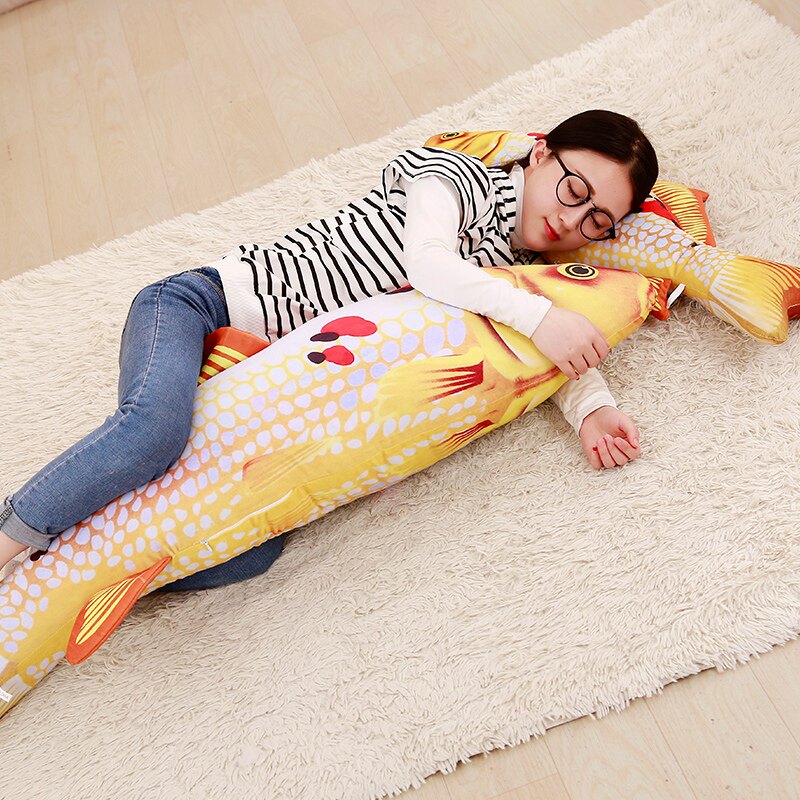 시뮬레이션 잉어와 붕어 베개 인형 플러시 장난감 잠자는 소년과 소녀를위한 대형 쿠션 긴 베개 선물 잉어