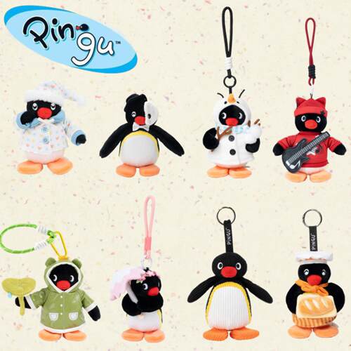 正版pingu玩偶挂件网红公仔毛绒玩具背包配饰包包挂饰可爱钥匙扣
