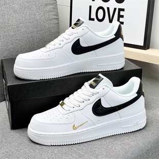 增高百搭学生运动休闲鞋 白黑金女鞋 正品 莆田aj空军一号AF1男鞋