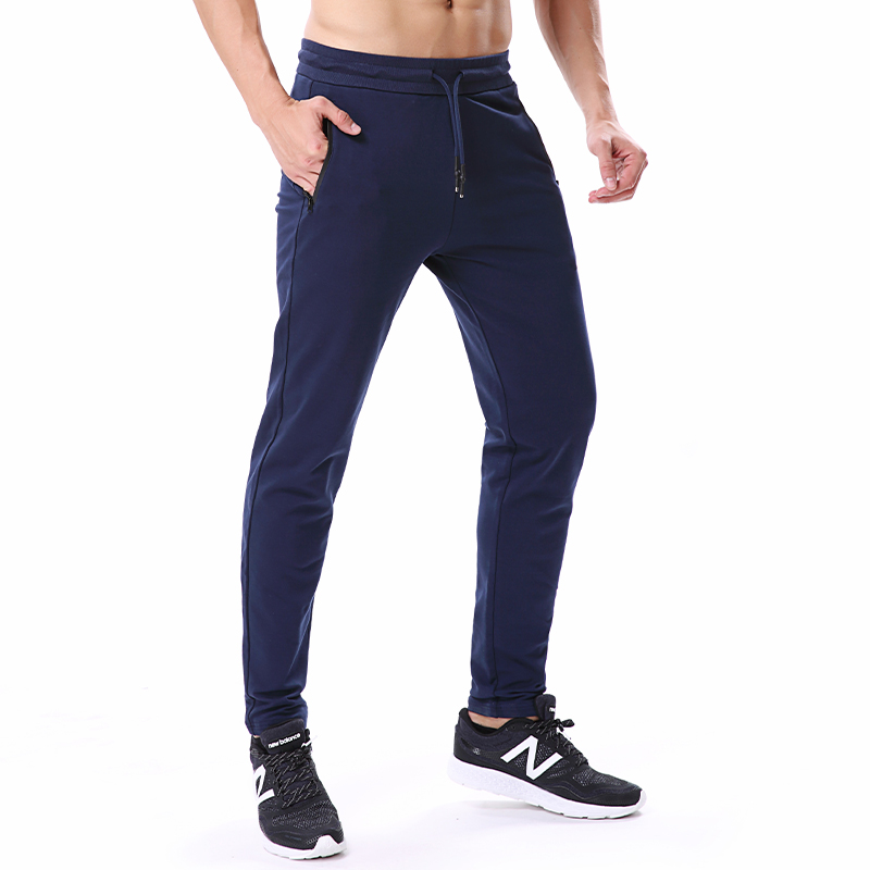 运动长裤男秋冬薄款直筒裤卫裤男士小脚收口修身休闲针织跑步裤