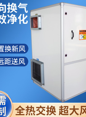 立柜式新风机商用大型双向流全热交换机静音送风排风柜换气扇净化
