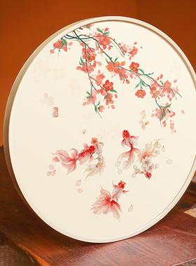 墙蛙新中式客厅圆形画沙发背景装饰实木餐厅入户玄关挂画金玉满堂