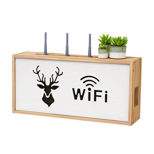 路由器盒子收纳盒无线wifi放置架桌面电线插座遮挡箱机顶盒置物架