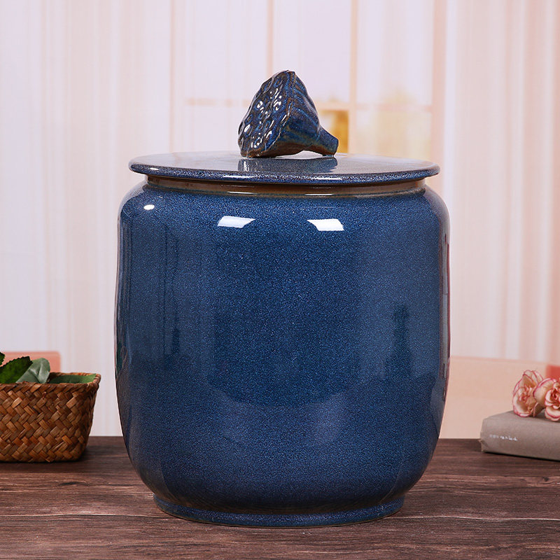 景德镇陶瓷米缸米桶储米箱10kg20斤装带盖子密封桶家用防潮防虫米