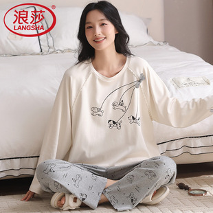 睡衣女纯棉2025年春秋新款 套头卡通学生宿舍甜美可外穿家居服 长袖