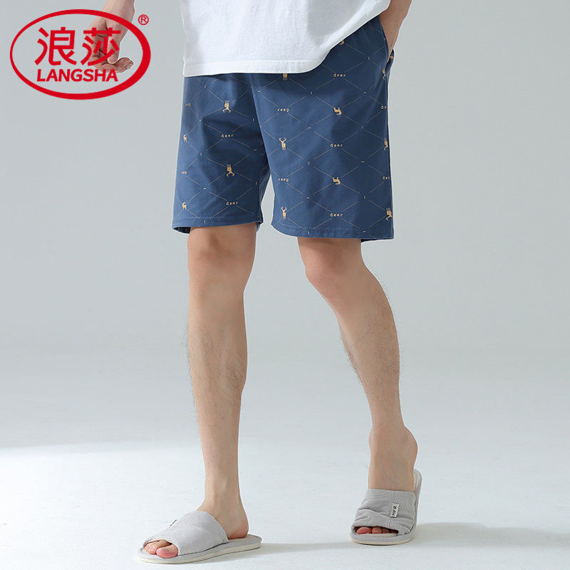 浪莎男士纯棉夏季简约家居裤薄款图片