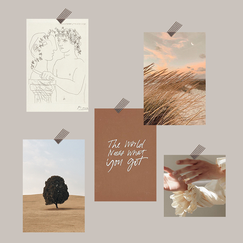 卡片组合套餐绿植人物墙面装饰