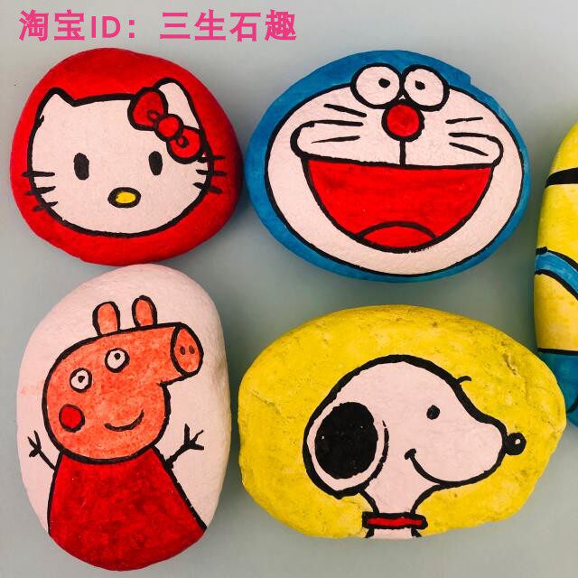 石头画礼物手工制作绘画石头