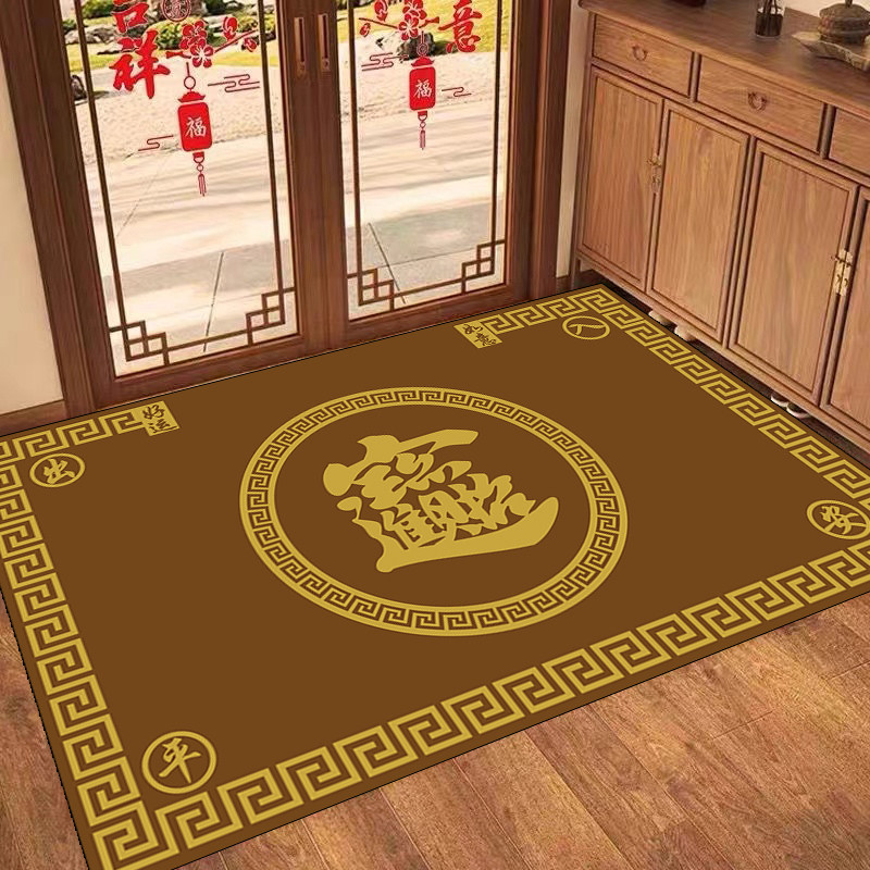 入户门口地垫耐脏免洗PVC皮革进门垫土黄色招财进宝脚垫可裁剪,居家布艺,入户地垫,淘宝优惠券,粉丝福利购,淘宝优惠卷