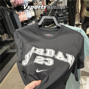Jordan耐克短袖男子2025新款运动印花纯棉舒适t恤 IB7525-010-309