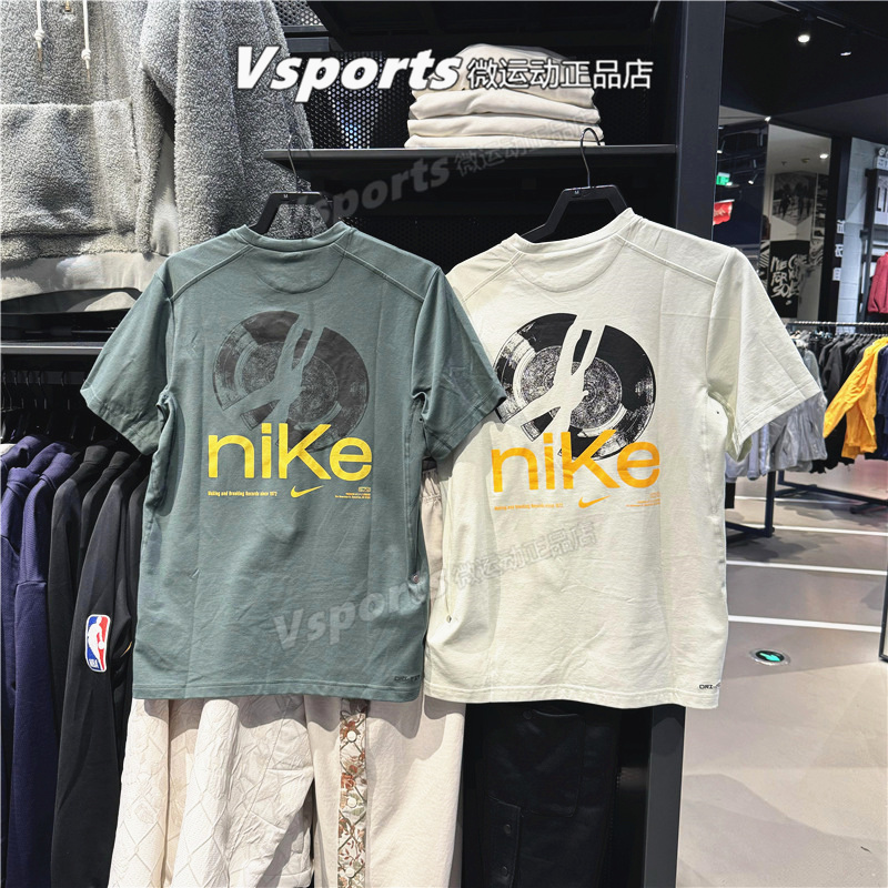 正品耐克t恤男2024夏季新款训练运动背后图案印花圆领短袖 FN3320