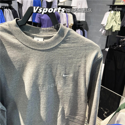 nike耐克灰色卫衣男子2023秋季运动宽松透气圆领套头衫DX0885-063