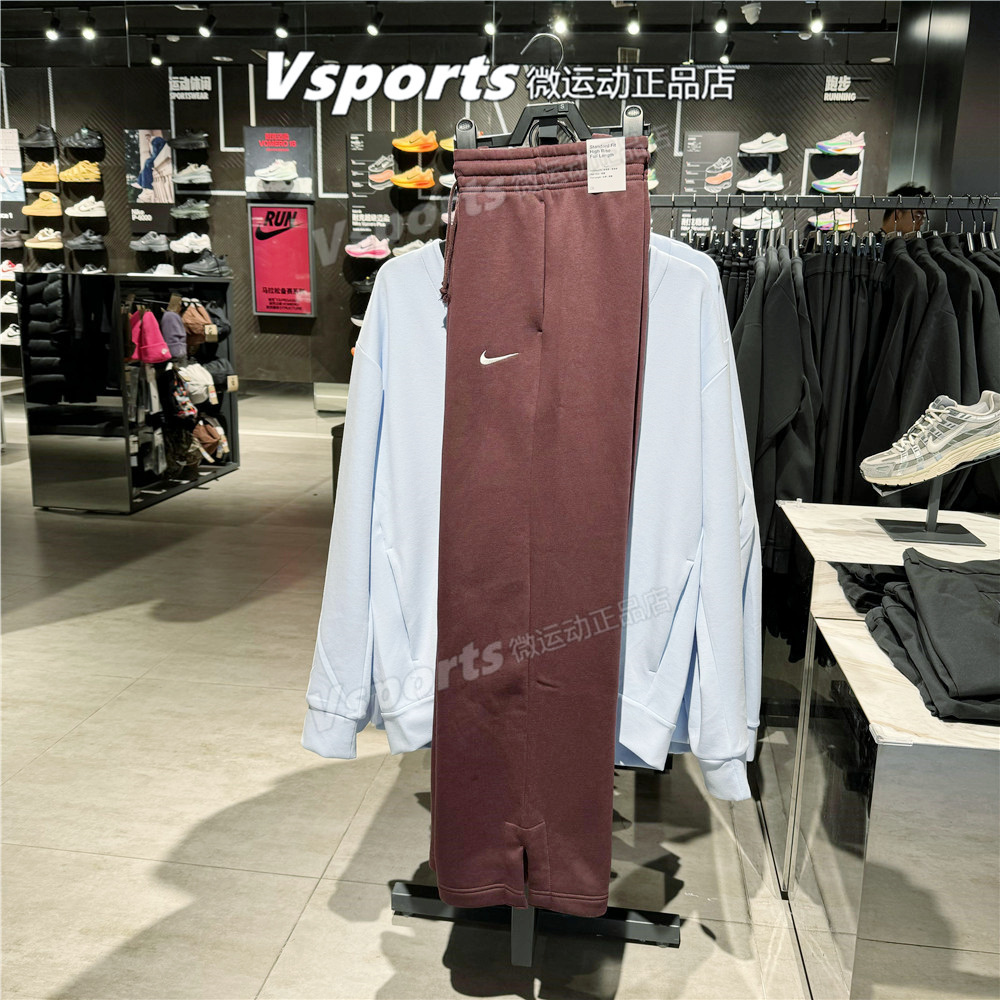 正品耐克女裤子2025加绒保暖运动宽松直筒长裤IH1012-010-667-652