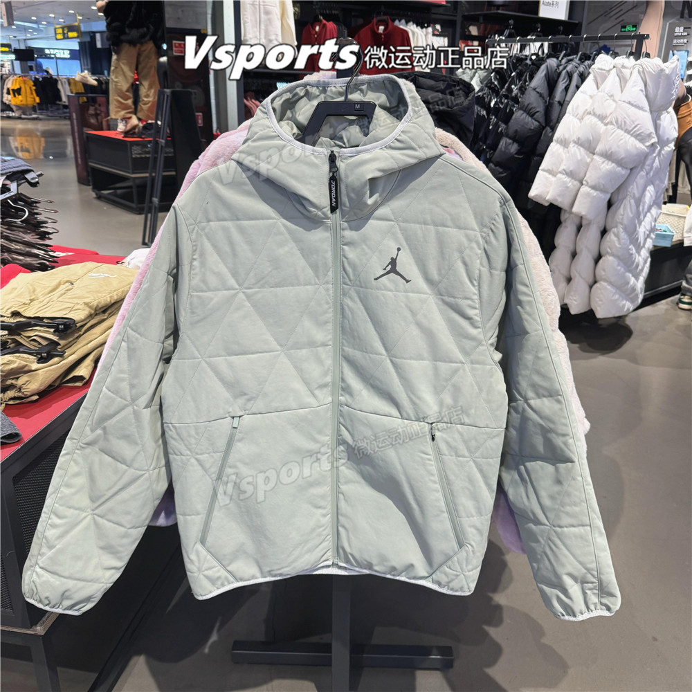 JORDAN耐克外套男2025春季新款运动防风连帽棉服夹克HV4870-377