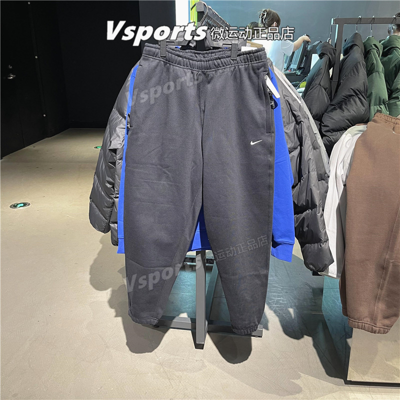 正品nike耐克男裤2023秋冬季加绒保暖运动宽松收口长裤DX1365-010