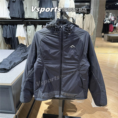 正品耐克棉衣外套男训练2025秋冬新款防风棉服连帽夹克FZ0004-010