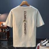 t恤男装 奥特莱斯 复古印花短袖 美式 外贸尾货专柜折扣重磅宽松新款