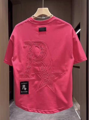 奥特莱斯外贸尾货订单撤回小众设计感男女潮牌休闲短袖T恤个性ins