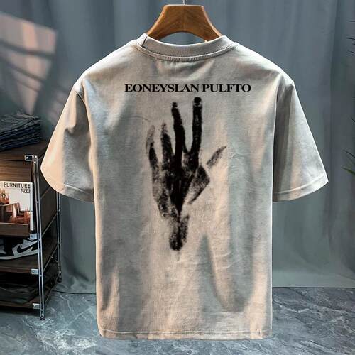 奥特莱斯~专柜清仓捡漏新款男士高级感夏季痞帅潮复古宽松短袖T恤