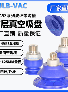 工业机械手内牙外牙WEA53-40-MG02/FG02波纹带沟槽型金属钣金吸盘