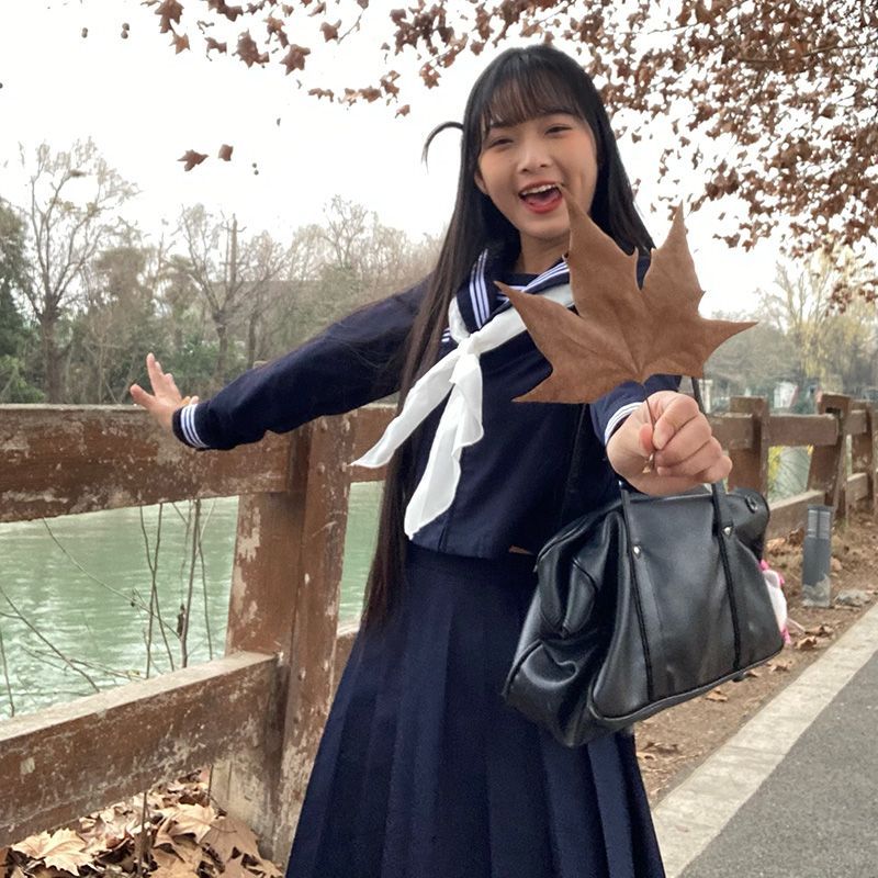 JK三本正统日系jk制服基础海军学院风校中间水手服春夏套装