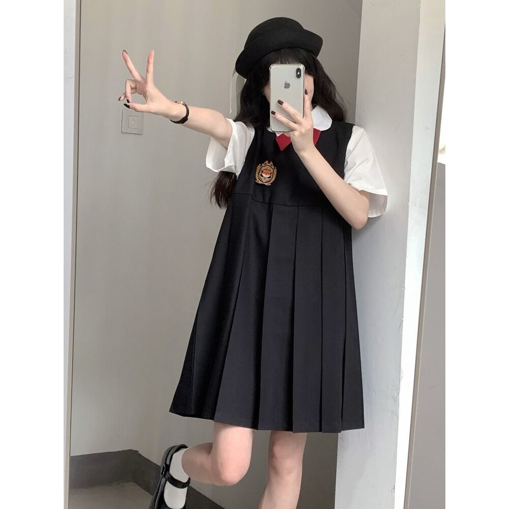 原创日系护奶裙jk制服卡奶裙班服套装正版春季学院风背带连衣裙女