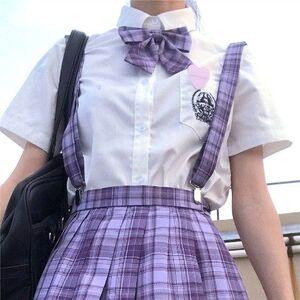 丨葡萄汽水丨全款日本正统JK制服格裙啦啦酱高腰百褶裙紫色学生裙
