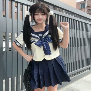 云靡 原创正版小杏町短袖jk制服水手服显瘦显白学院风甜美套装女