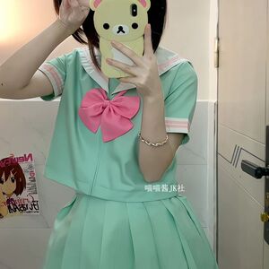 软妹萌小个子中间服水手服制服套装JK套裙女学生高中生网红同款