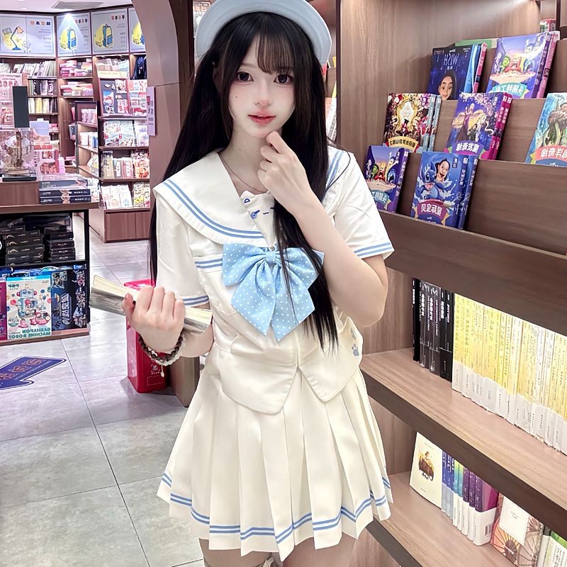 【甜喵日记】甜嗑jk制服裙水手服正版原创收腰显瘦日系学院风套装