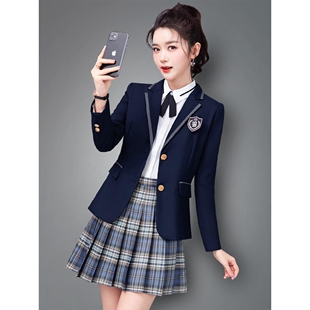 时尚气质学院风jk制服西装套装女春装英伦风女生学生西服2024新款